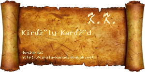 Király Karád névjegykártya